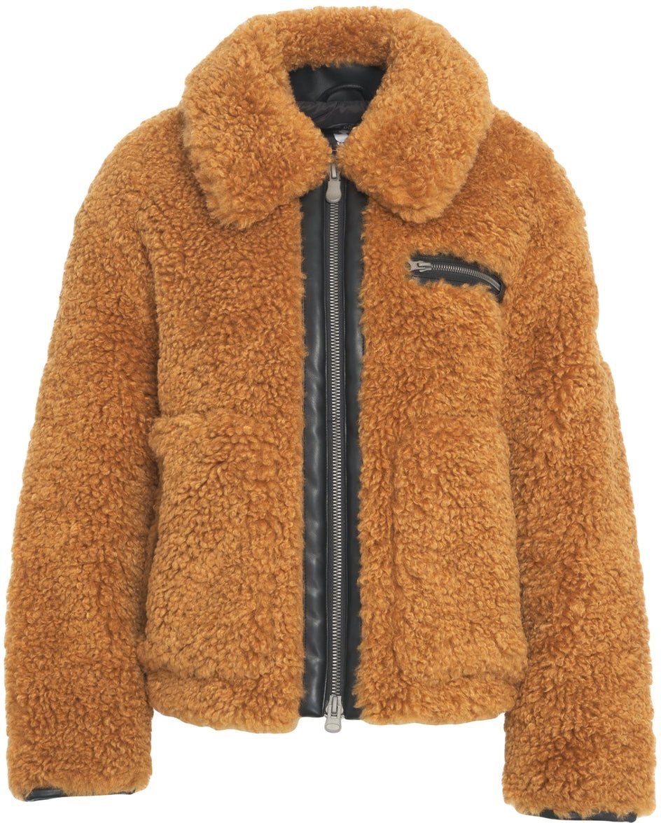Save the Duck Faux fur jacket 'Hester' Oranje