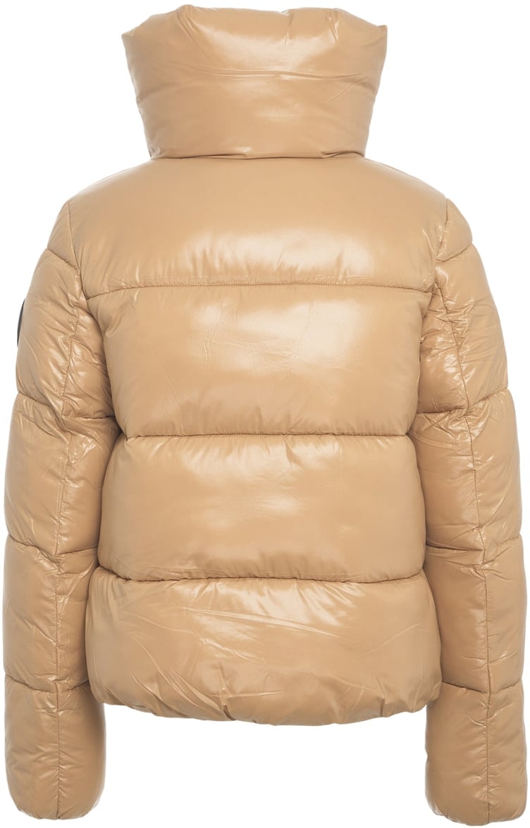 Save the Duck Puffer with high collar Beige