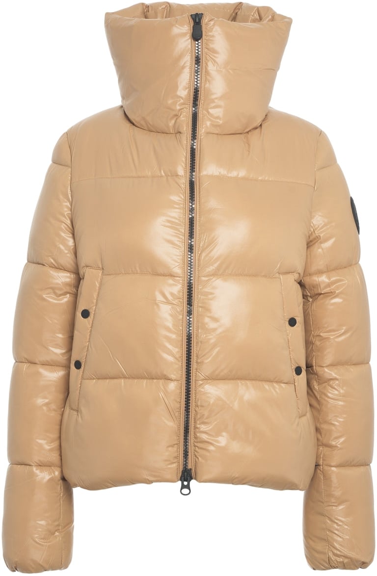 Save the Duck Puffer with high collar Beige
