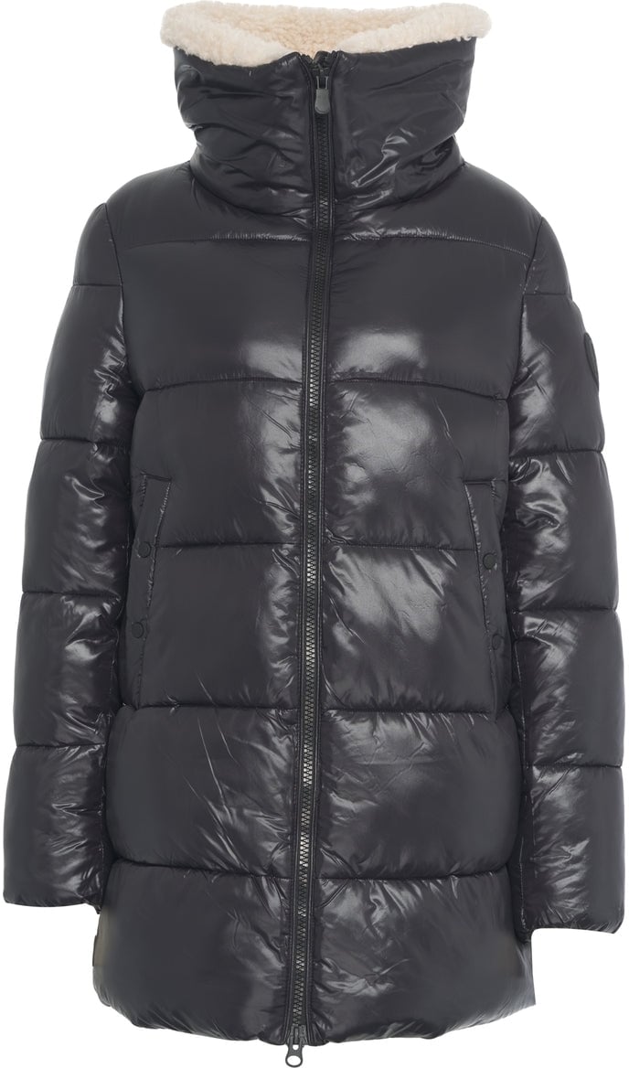 Save the Duck Eco Puffer jacket 'Love' Zwart