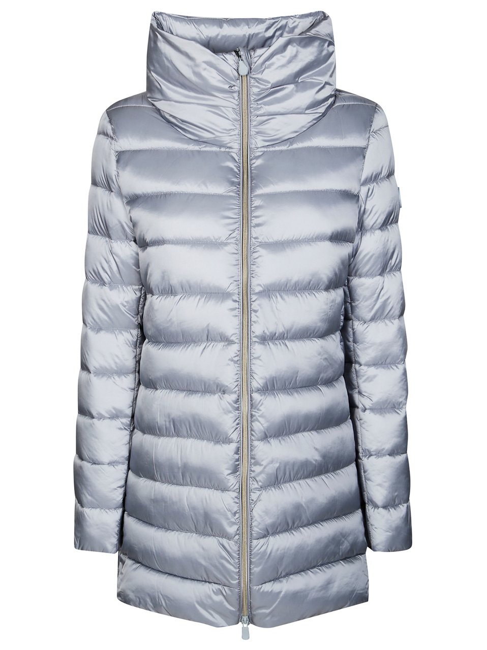 Save the Duck Straight-Cut Long Coat with High Collar Grijs