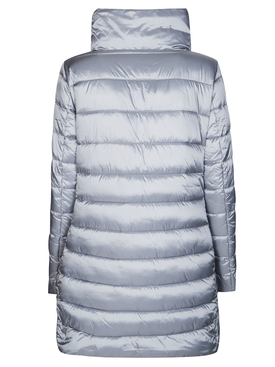 Save the Duck Straight-Cut Long Coat with High Collar Grijs
