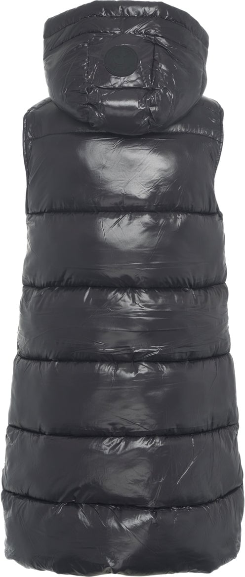 Save the Duck Long quilted vest Zwart