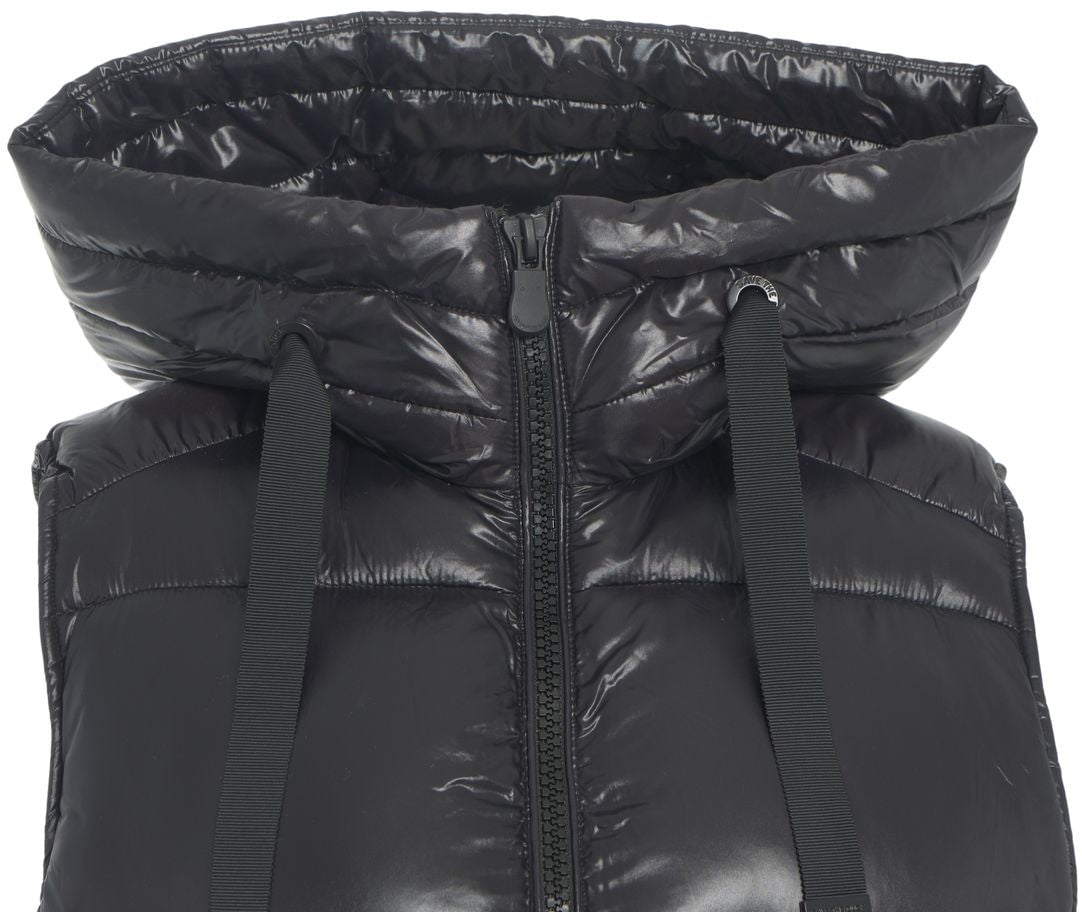 Save the Duck Long quilted vest Zwart