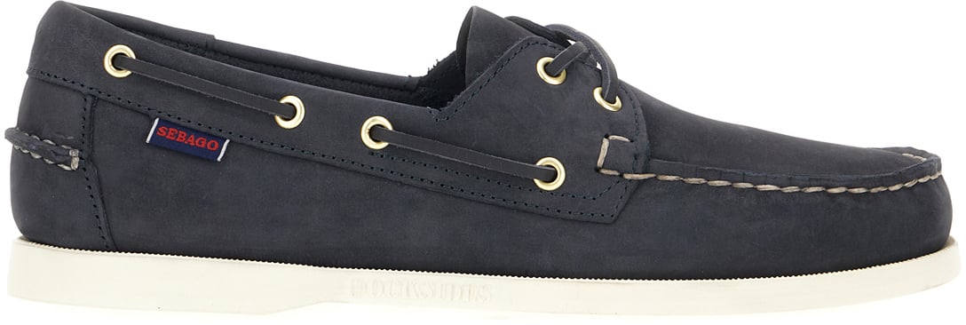 SEBAGO Sebago Navy blue nabuk loafers Blauw