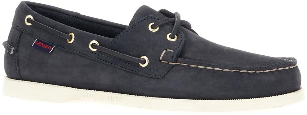 SEBAGO Sebago Navy blue nabuk loafers Blauw