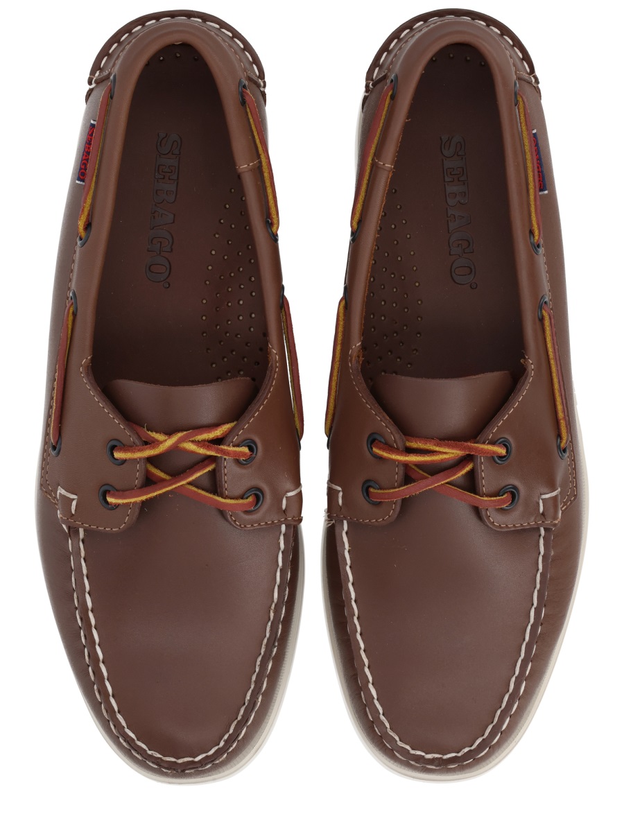 SEBAGO Docksides Portland Smooth Leather Boat Shoes Bruin