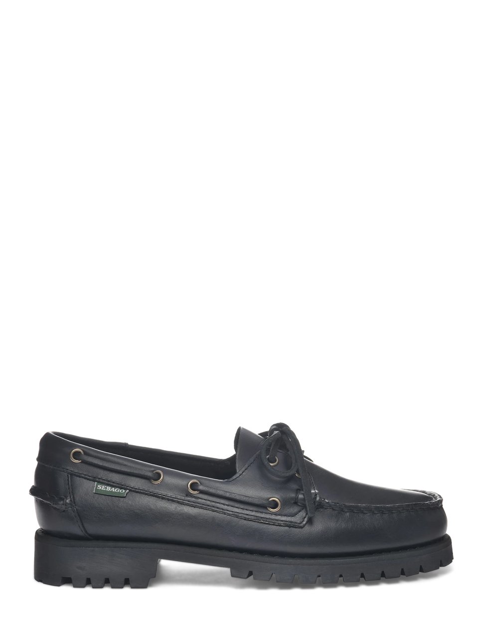 SEBAGO Moccasin-Style Leather Flat Shoes with Rugged Sole Grijs