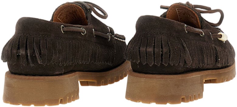 SEBAGO Handcrafted Waxed Suede Moccasins With Beaded Accents Bruin