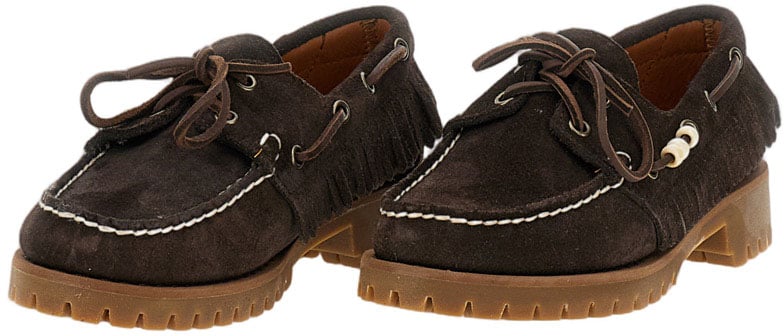 SEBAGO Handcrafted Waxed Suede Moccasins With Beaded Accents Bruin