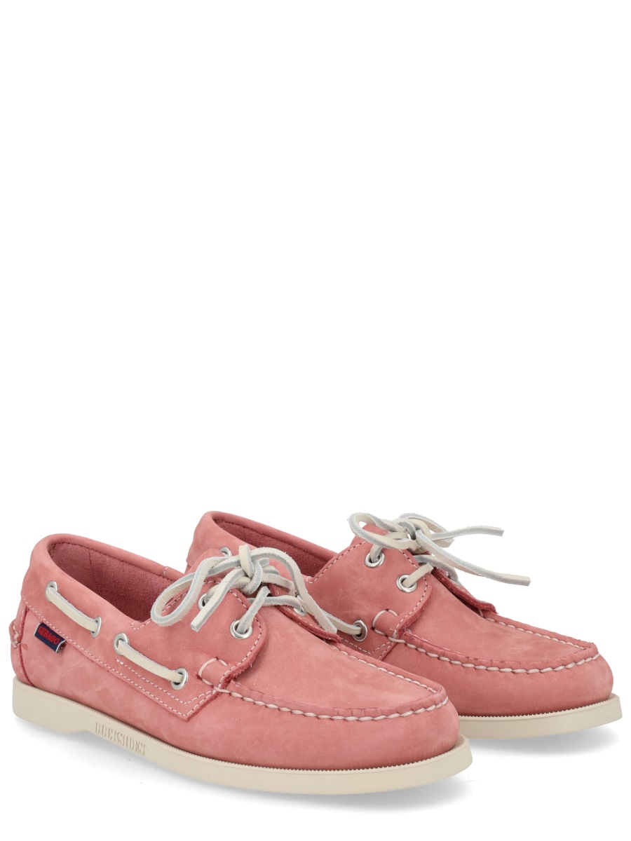 SEBAGO Docksides Portland White Laces Boat Shoes Roze