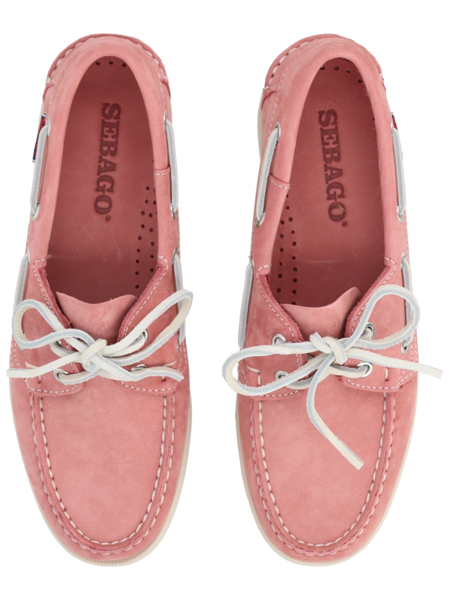 SEBAGO Docksides Portland White Laces Boat Shoes Roze