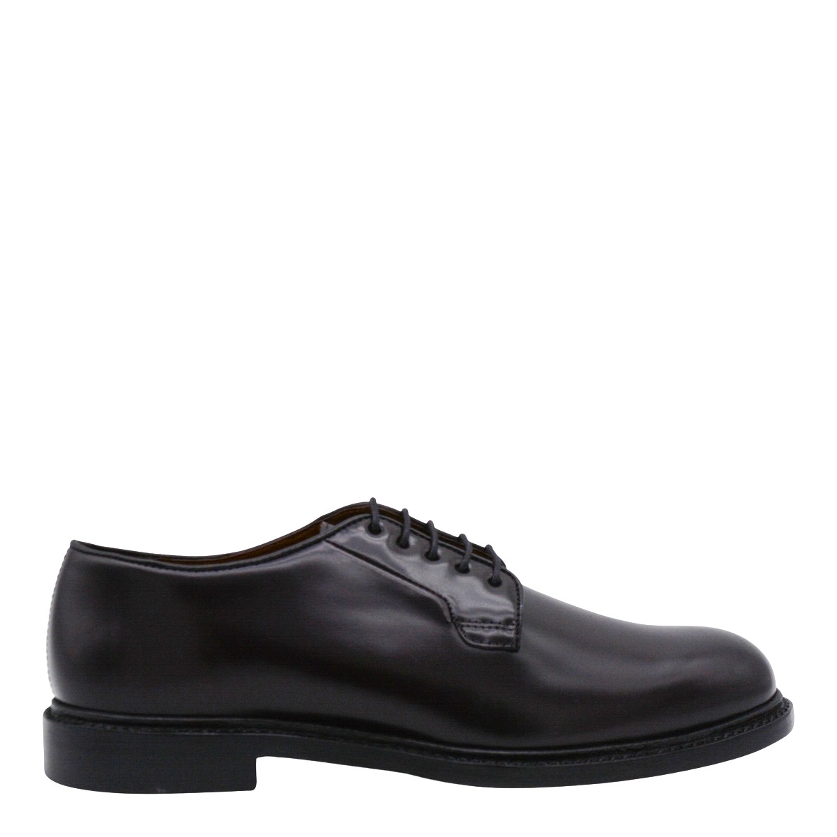SEBAGO Polished Leather Men's Flat Shoes Zwart