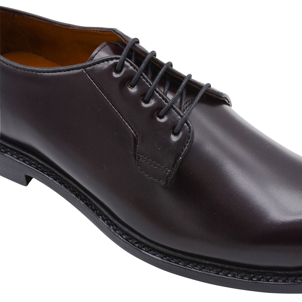SEBAGO Polished Leather Men's Flat Shoes Zwart