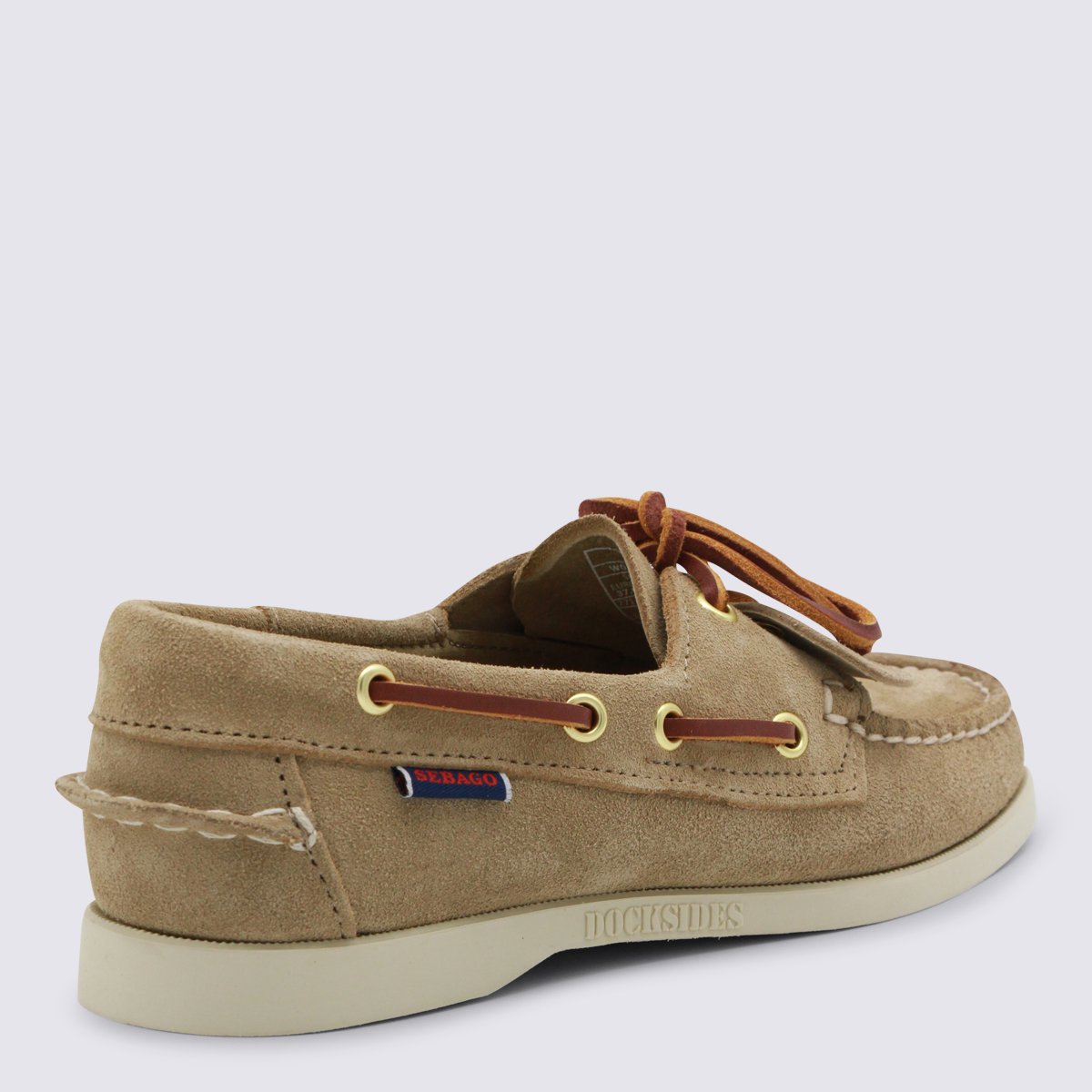 SEBAGO Classic Moccasin-Style Flats with Leather Lace Detail Bruin