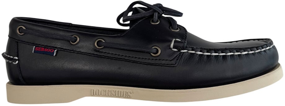 SEBAGO chaussures bateau en cuir a lacets Blauw