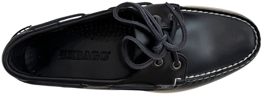 SEBAGO chaussures bateau en cuir a lacets Blauw
