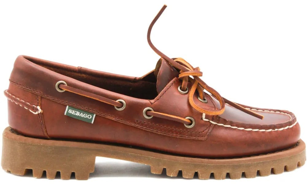 SEBAGO chaussures bateau ranger en cuir Bruin