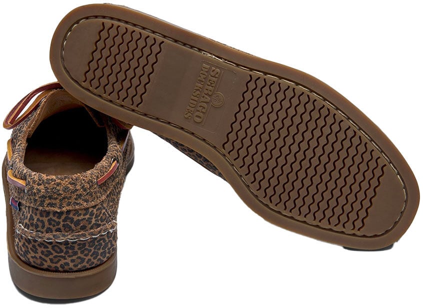 SEBAGO sebago docksides portland cuir marron leopard Bruin