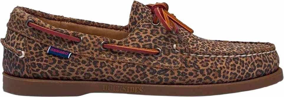 sebago docksides portland cuir marron leopard Bruin