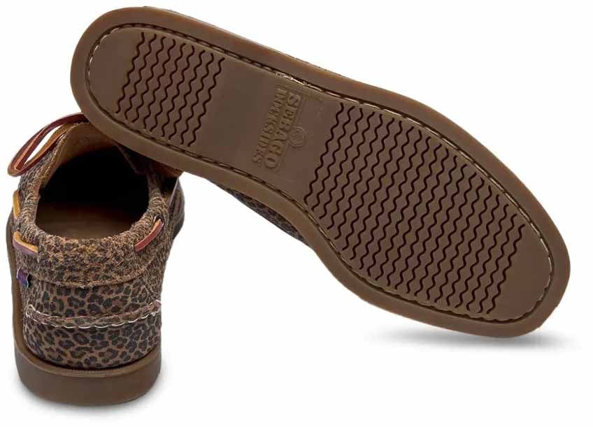 sebago docksides portland cuir marron leopard Bruin