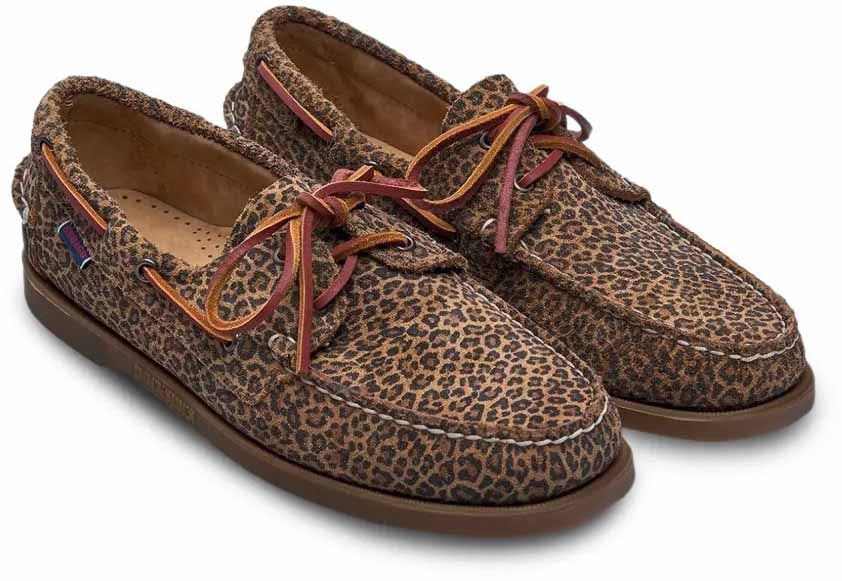 sebago docksides portland cuir marron leopard Bruin