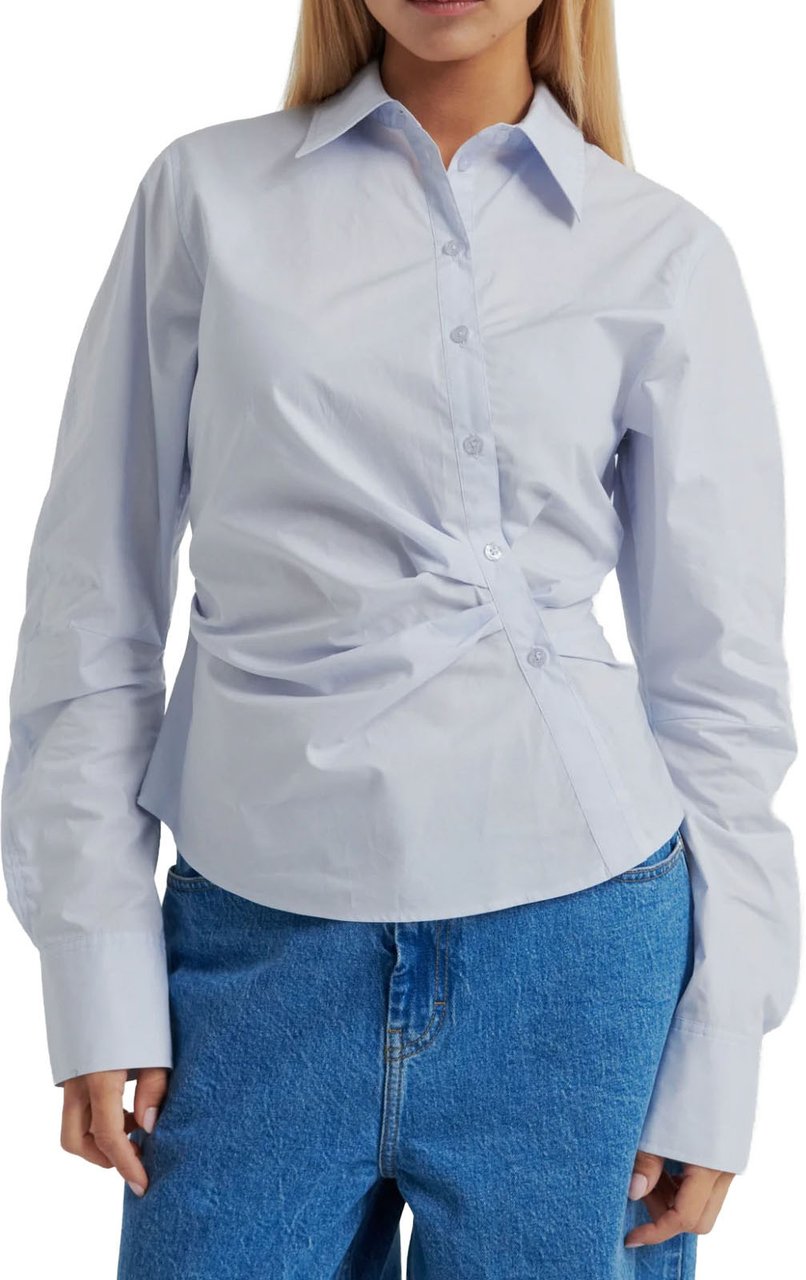 Second Female Second Female - Blouse LM - Hill Shirt - 5125 Halogen Blue Blauw