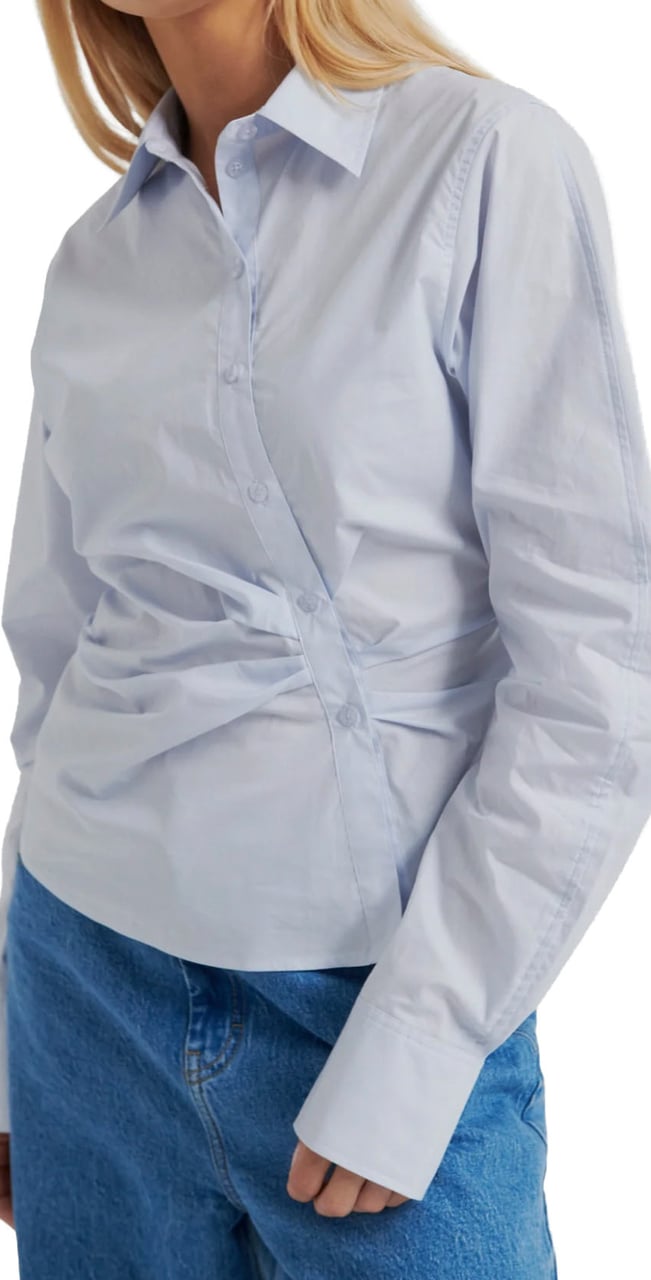 Second Female Second Female - Blouse LM - Hill Shirt - 5125 Halogen Blue Blauw