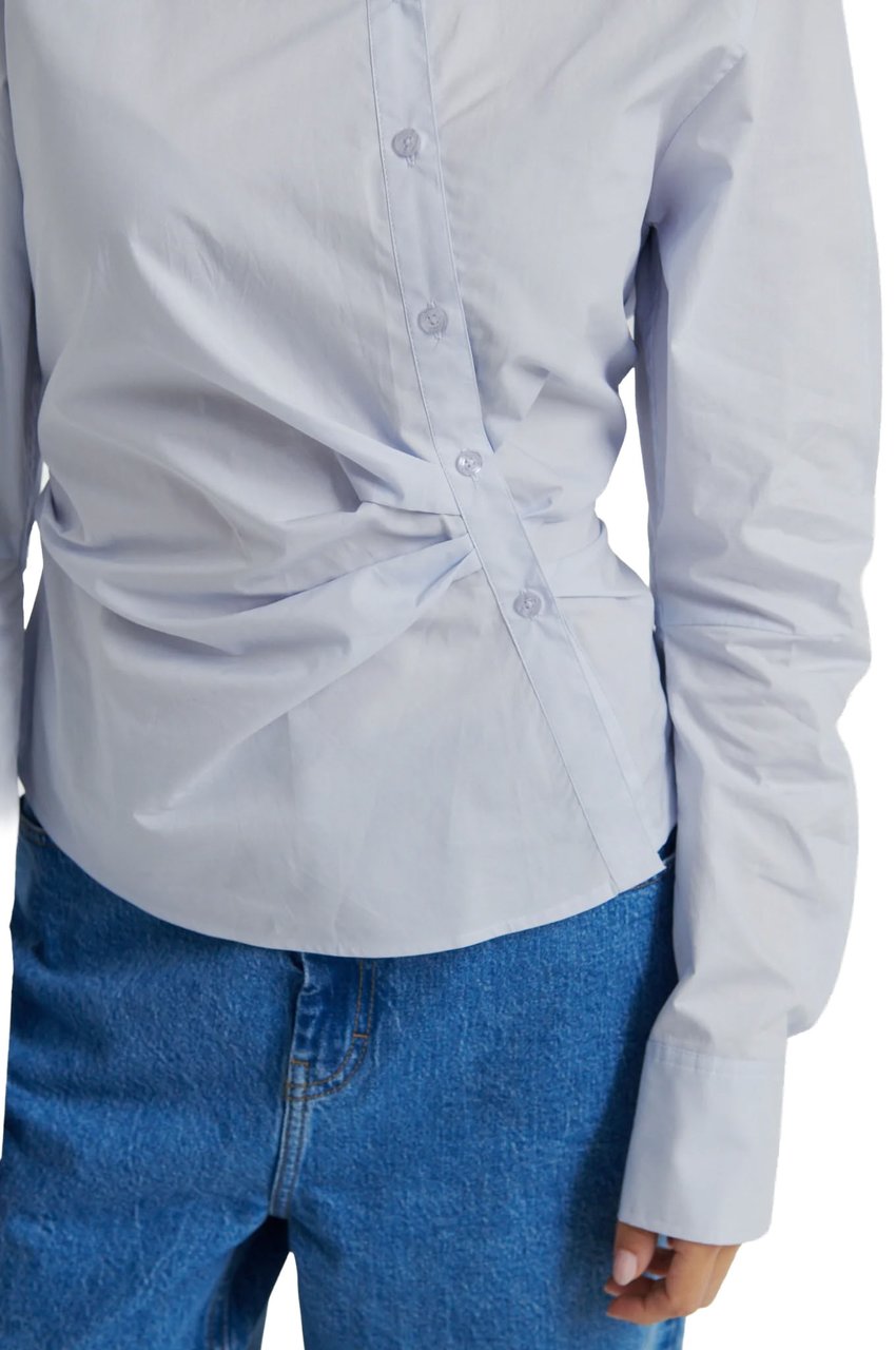 Second Female Second Female - Blouse LM - Hill Shirt - 5125 Halogen Blue Blauw