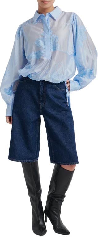 Second Female Second Female - Blouse LM - Vira Blouse - Windsurfer Blauw