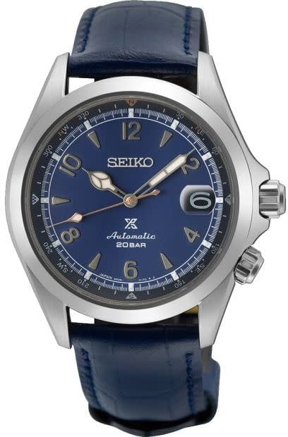 Seiko Horloge SPB531J1 Prospex Alpinist Night Sky Staal Automaat 200m Waterdicht Saffierglas met Blauwe Leren en Cavas Horlogeband 38mm Limited Editon 0446/3000 Navy