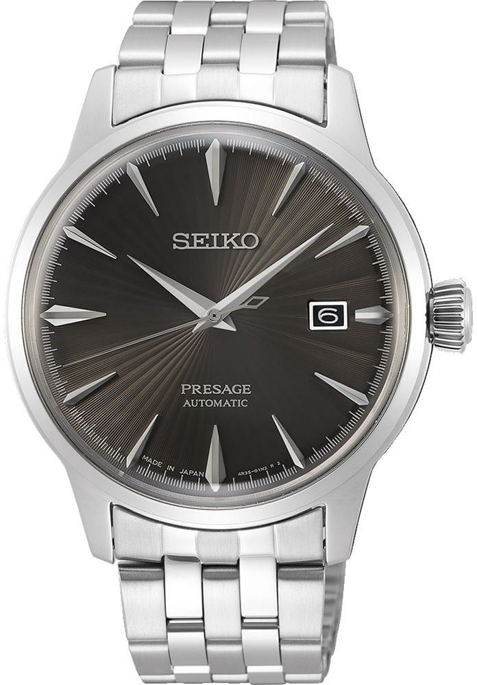 Seiko Seiko Horloge SRPE17J1 Presage Automaat Staal 50m Waterdicht met Grijze Wijzerplaat 40mm Divers