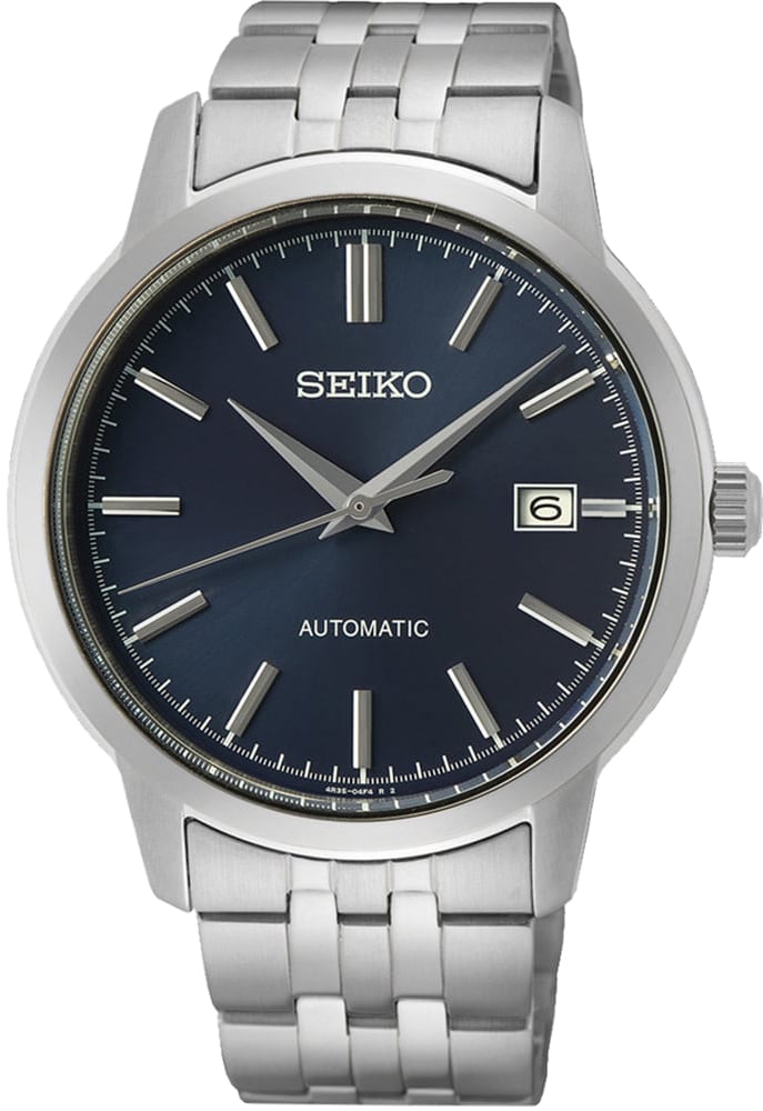 Seiko Horloge SRPH87K1 Staal Automaat 100m Waterdicht en Blauwe Wijzerplaat 41mm Zilver