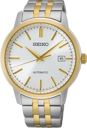 Seiko Horloge SRPH92K1 Staal Bi-color Automaat 100m Waterdicht 41mm Lichtgrijs