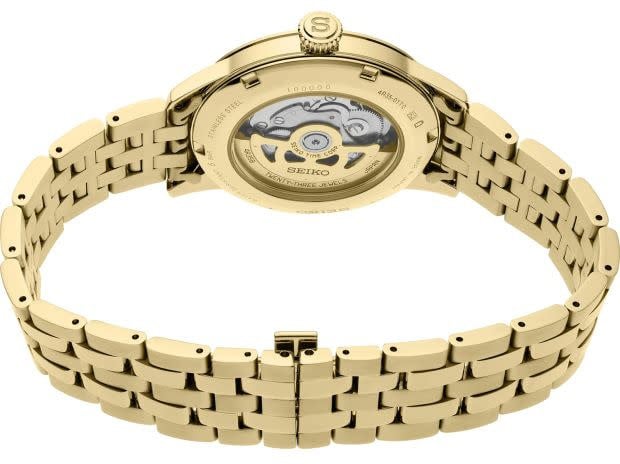 Seiko Horloge SRPK46J1 Presage Staal met Geelgouden Plating Automaat 50m Waterdicht met Cocktail Wijzerplaat 40mm Goud