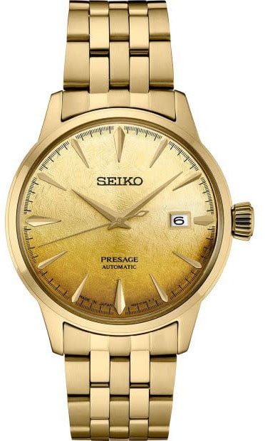 Seiko Seiko Horloge SRPK46J1 Presage Staal met Geelgouden Plating Automaat 50m Waterdicht met Cocktail Wijzerplaat 40mm Divers