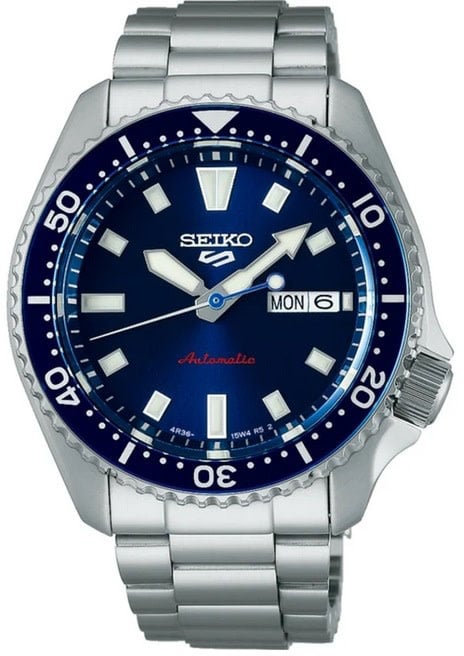 Seiko Seiko Horloge SRPL83K1 Sport 5 Staal Automaat 200m Waterdicht met Blauwe Wijzerplaat 40mm Blauw
