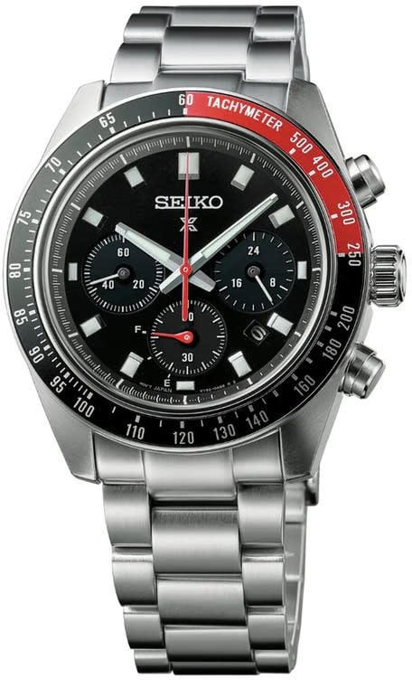 Seiko Horloge SSC915P1 Prospex Staal Solar Chronograaf Saffierglas 100m Waterdicht met Zwarte Wijzerplaat 41mm Zilver