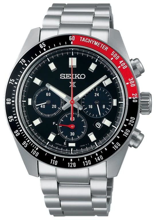 Seiko Seiko Horloge SSC915P1 Prospex Staal Solar Chronograaf Saffierglas 100m Waterdicht met Zwarte Wijzerplaat 41mm Divers