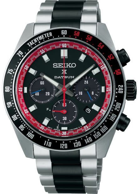 Seiko Seiko Horloge SSC957P1 Prospex Speedtimer Solar Chronograaf Staal Solar 100m Waterdicht 40mm Datsun Limited Edition 2865/4000 Divers