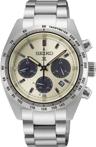 Seiko Horloge SSC959P1 Prospex Speedtimer Staal met Extra Band 100 meter Waterdichtheid 39mm Zilver