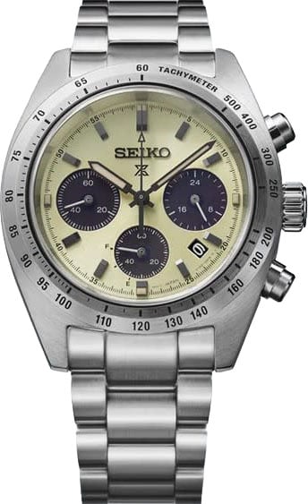 Seiko Horloge SSC959P1 Prospex Speedtimer Staal met Extra Band 100 meter Waterdichtheid 39mm Zilver