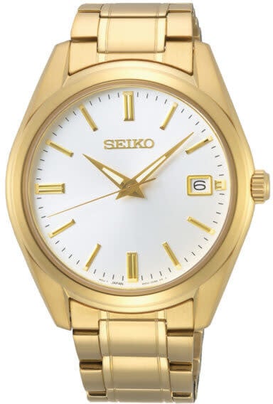 Seiko HEREN NEW LINK DOUBLE BRACELET WIT 100M WR SUR314P1 Goud