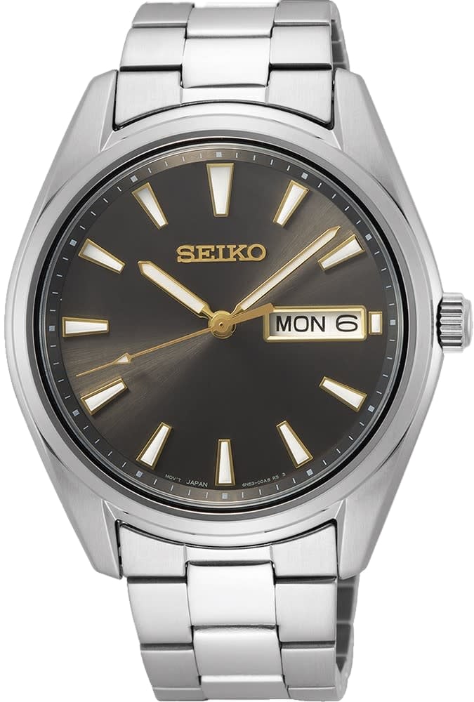 Seiko Horloge SUR343P1 Staal Quartz Saffierglas 100m Waterdicht met Grijze Wijzerplaat 40mm Zilver