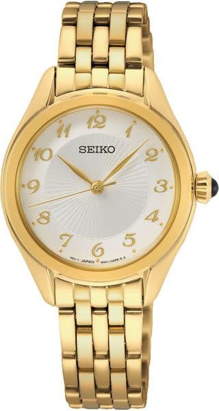Seiko DAMES DOUBLE BRACELET WIT 50M WR SUR384P1 Goud