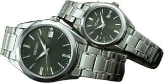 Seiko Horloge SUR533P1 Staal Quartz Saffierglas 100m Waterdicht met Groene Wijzerplaat 30mm Zilver