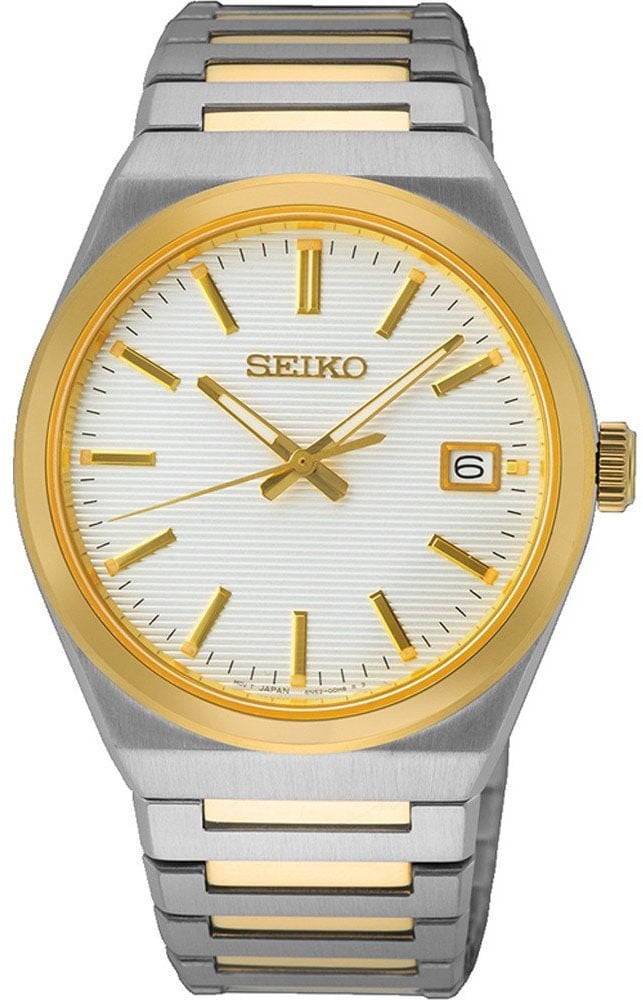 Seiko HEREN BICOLOUR BRACELET WIT 100M WR SUR558P1 Zilver