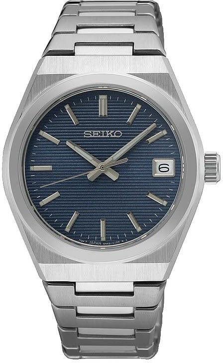 Seiko DAMES STAAL BRACELET BLAUW 100M WR SUR575P1 Zilver