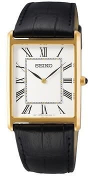 Seiko HEREN DOUBLE ZWART LEER WIT WR SWR052P1 Goud
