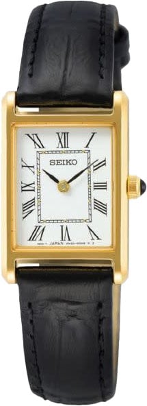 Seiko DAMES DOUBLE ZWART LEER WIT WR SWR054P1 Goud